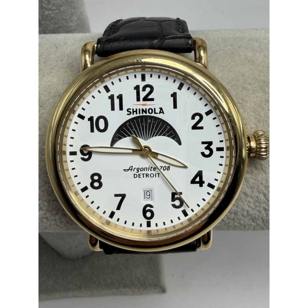 Read Description Shinola Moon Phase Runwell New Battery Mens 41MM 7.5